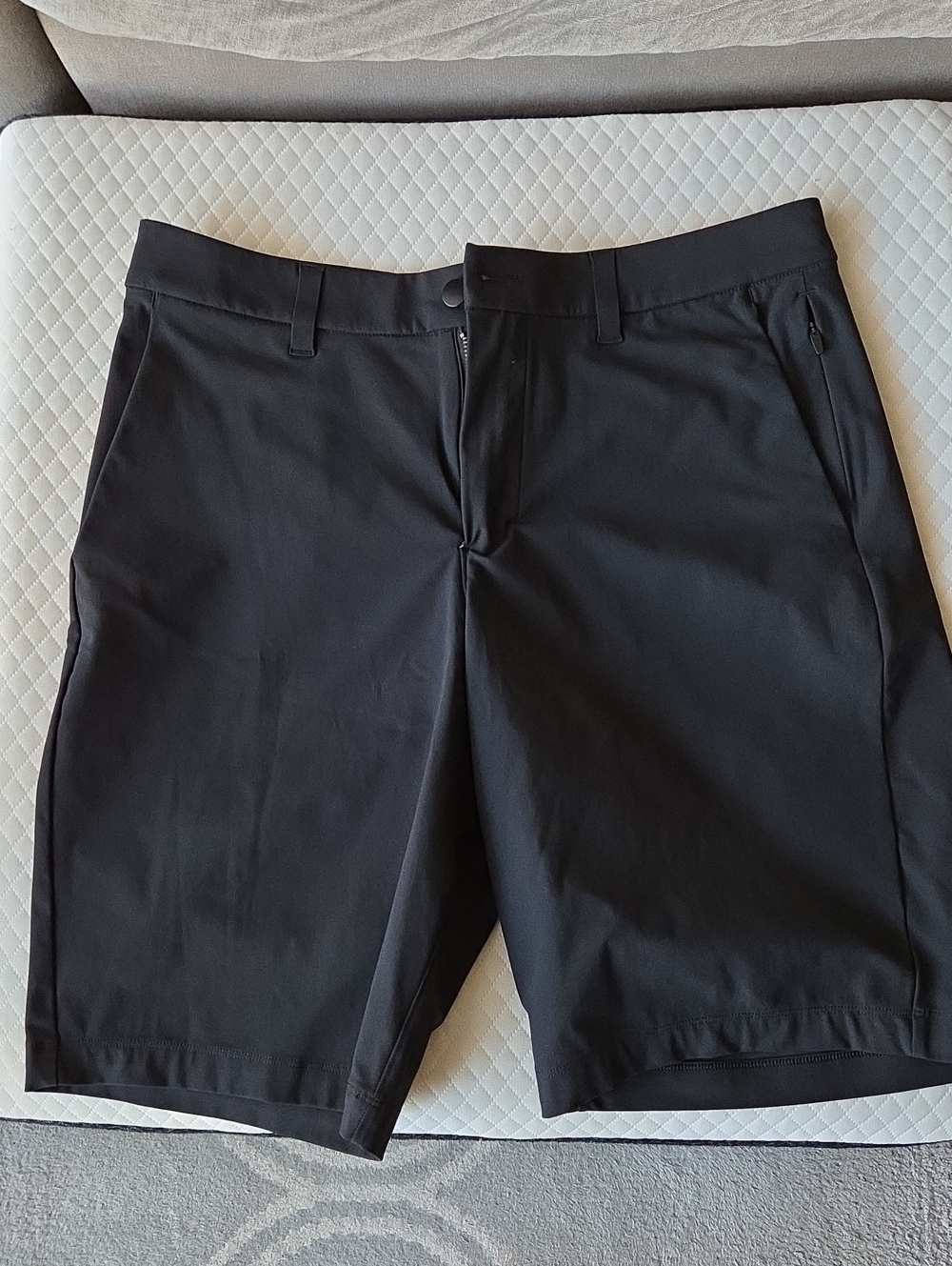 lululemon athletica Men's Black Flat-Front Performance Shorts
